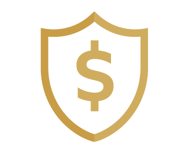 Icon of a U.S dollar symbol '$' inside a shield.